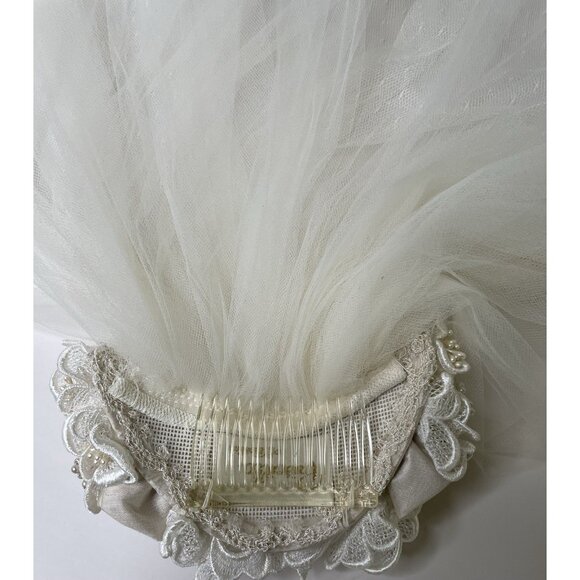 Victorian Style VTG  Wedding Gown Champagne Duchesse Satin & Lace, Silk Size S 4 - Picture 6 of 11